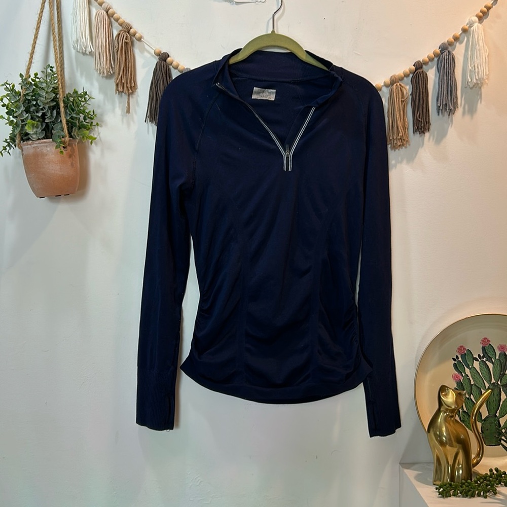 Athleta navy blue fastest track quarter zip